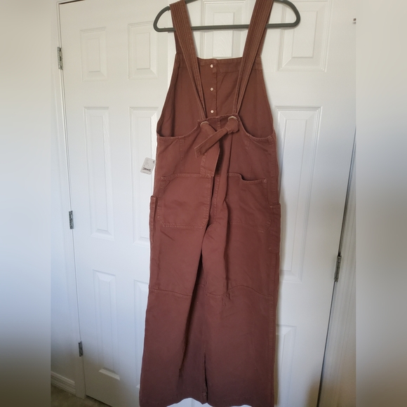 We The Free Fields Of Flowers Wide-Leg Overalls-Mocha {NWT} - Picture 5 of 8